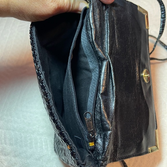 Vintage black metal mesh clutch or shoulder bag party - Picture 4 of 6